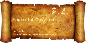 Papiu Lénárd névjegykártya